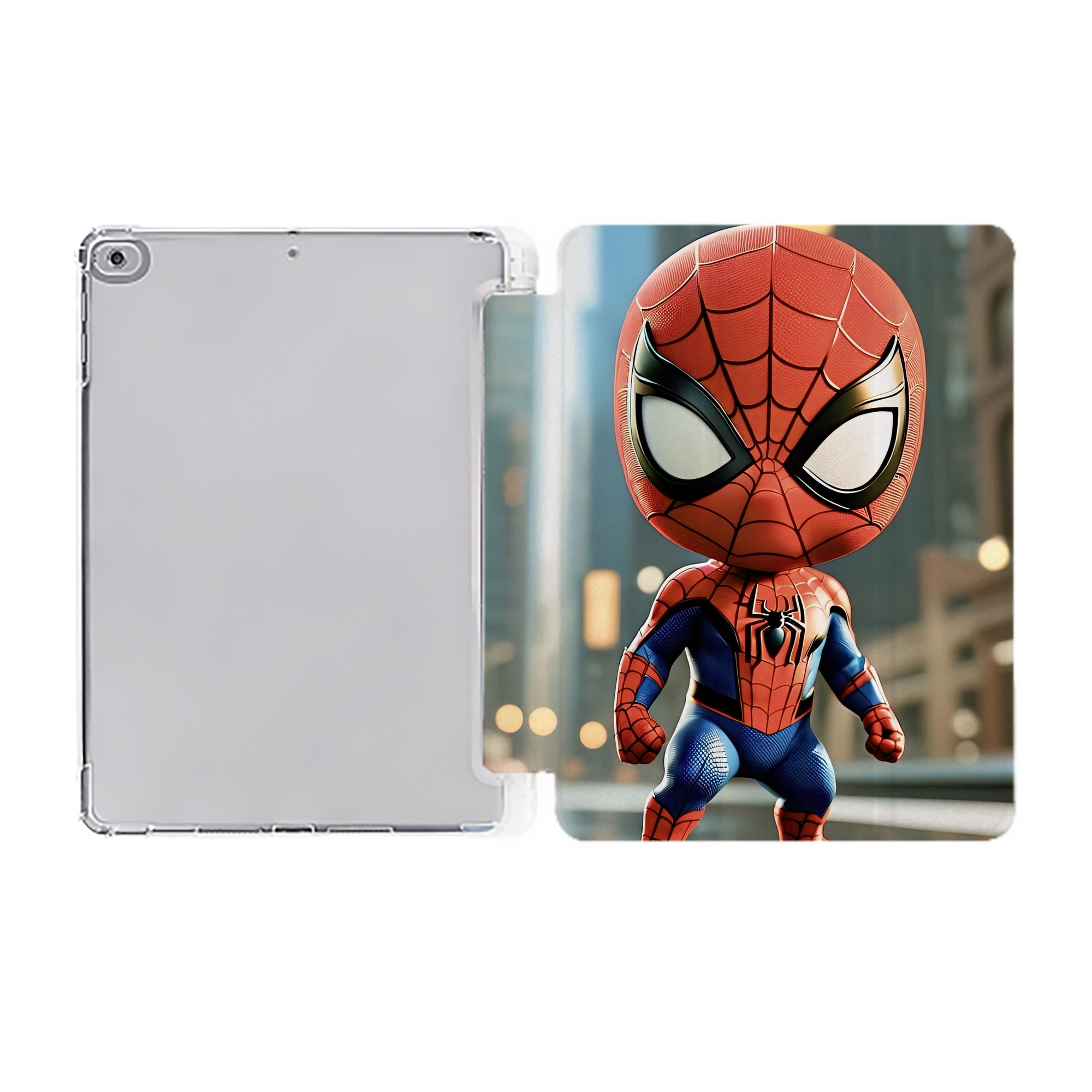 （画像用） Spider Man スパイダーマン IPad ケース ペン収納付き 三つ折りスタンド PUレザー×シリコン 対応機種9.5/10.5/10.9インチ